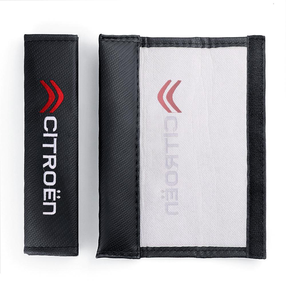 Car Seat Belt Cover Carbon Fiber Shoulder Protection Pad For Citroen C1 C2 C3 VTS C4 Saxo C4L C5 C6 C8 Xsara Picasso Berlingo DS