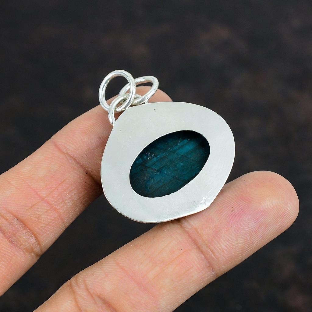 Neon Flash Labradorit Anhänger Handgefertigt Echter Edelstein Anhänger 925 Sterlingsilber Anhänger Antikschmuck Neuestes Design Anhänger Hochzeitsgeschenk