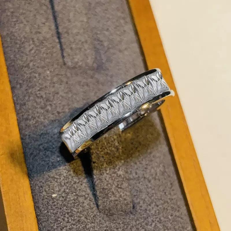

Meier Ring inlaid with 3×5 princess square 5a zircon ring, full of diamonds for men and women No. 10