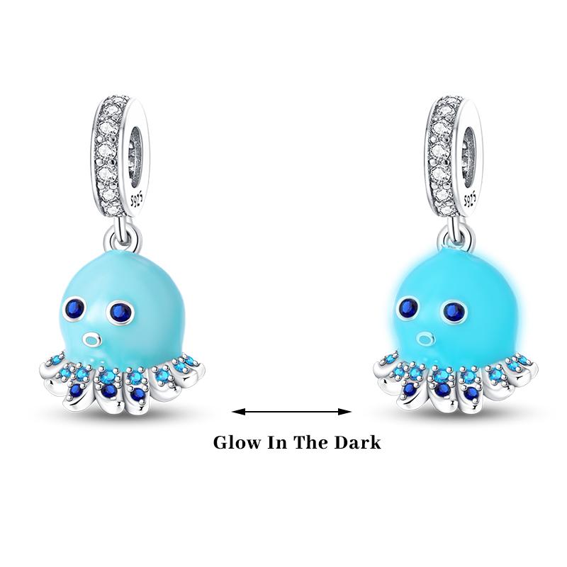 Copper Color Fireflies Bees Stars Turtles Luminous Charms Beads Fit 3Mm Original Bracelets Diy Jewelry Gift
