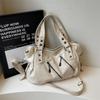 Handbag for Women, Large Capacity Soft Leather Motorcycle Bag, Shoulder Bag, Commuting High-end Tote Bag