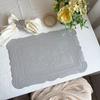 Imitation Leather Totem Dining Placemat Oil-Proof Waterproof Place Mat Retro Relief Table Mat for Kitchen Table Coffee Pad