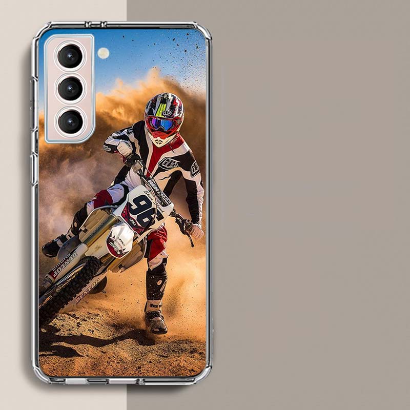 Moto Cross Motorcycle Sports Phone Case For Galaxy A14 A24 A34 A54 Samsung A02S A12 A22 A32 A42 A52 A72 A13 A33 A53 5G A03 A03S