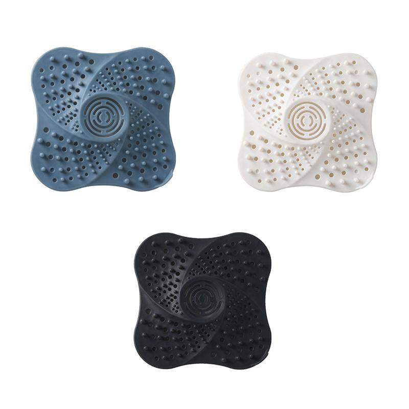 3PCS Kitchen Hair Sink Filter Silicone Anti-blocking Bathtub Stopper Bathroom Floor Drain Shower Sink Household Strainer Tool