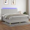 VidaXL Sommier à Lattes de Lit avec Matelas et LED, Lit Rembourré avec Tête de Lit, Lit Double, Lit Adulte de Chambre, 3135461