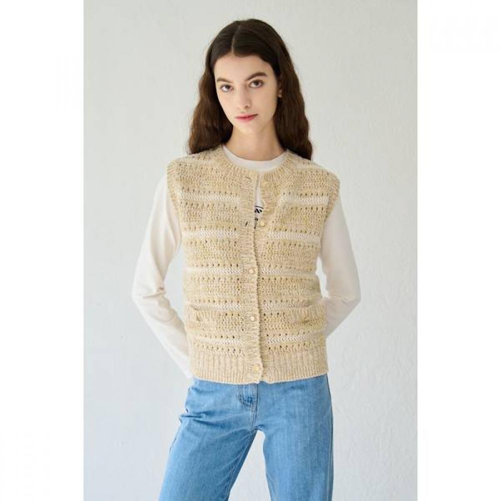 

Bcbg Stripe Knit Vest B3m3k504 Light yellow (31)/55