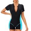 Women's Sleeveless Conservative One-piece Sexy Backless Color Matching Wetsuit With Breast Pad Swimsuit