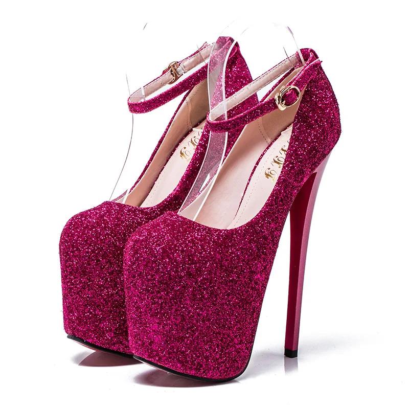 Fashion Classic Big Size 41 42 43 44 45 Sexy Pumps Wedding Women's Fetish Shoes Concise Woman Pumps High Heel Stripper Flock Pumps 19 Cm