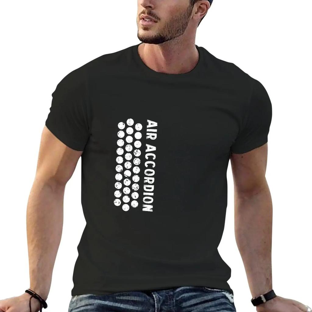 New Air Cool Accordion Design Retro Music Classical Instrument Distressed Graphic TShirt anime men workout shirt
