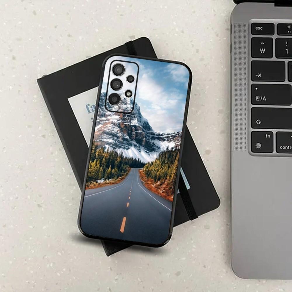 Waterfall nature Trees ship Phone Case For Samsung Galaxy A13,A21s,A22,A31,A32,A52,A53,A71,A80,A91 Soft Black Cover
