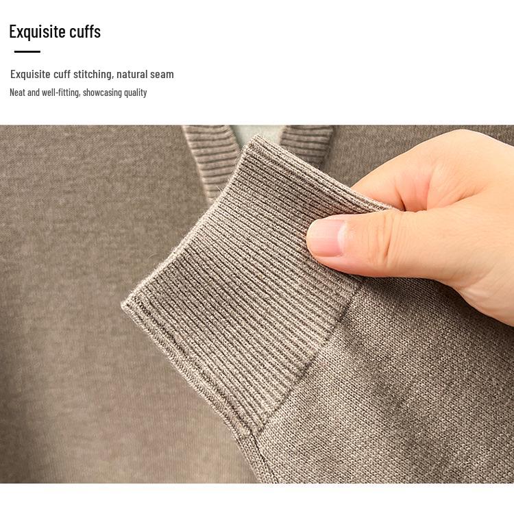 Men's V-Neck Faux Two-Piece Knit Sweater: Casual Long Sleeve Base Layer for Autumn & Winter