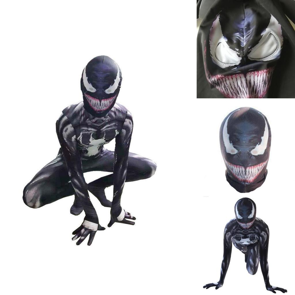 Venom Spider-man Cosplay Costume Jumpsuit With Exquisite Design And Breathable Fabric For Kids And Adults