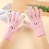 Autumn and winter new gloves thickened knitted cold-proof and warm gloves female cute cartoon smiley face riding gloves