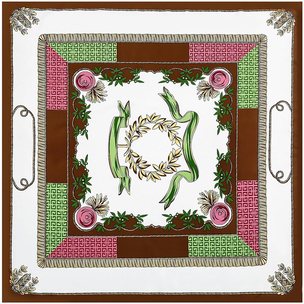 POBING Silk Scarf Women Large Shawls Horse Print Stoles Square Bandana Luxury Kerchief Big Hijab Scarf Female Foulards 130CM