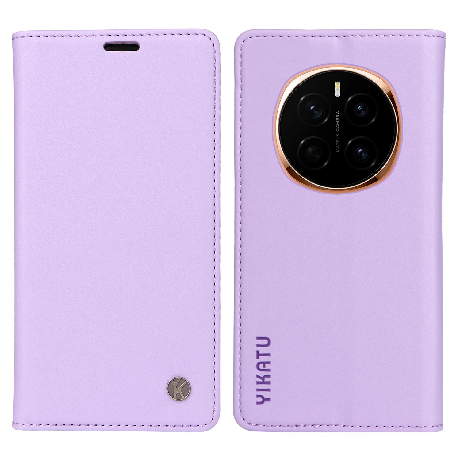 

YIKATU YK-001 For Honor Magic7 5G Wallet Case Card Slot Stand Leather Phone Cover Light Purple