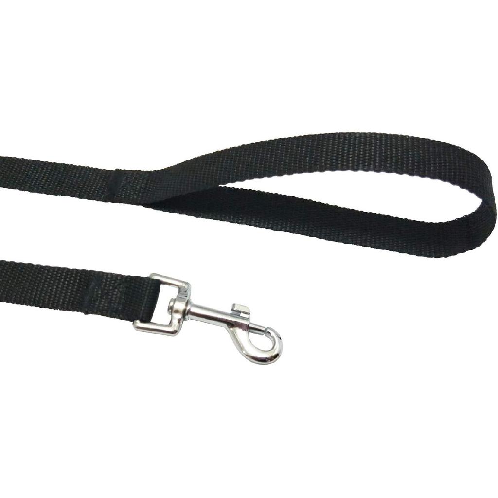 Nylon Training Dog Leash for Small Medium Large Dogs, 15ft 20ft 30ft 50ft Long Puppy Lead for Obedience Recall Training, Camping (20ft, Black)