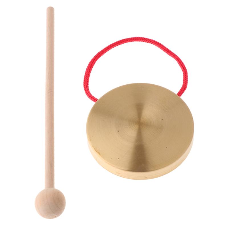 11.5cm/ 4.5inch Hand Copper Gong with Drumstick Mini Slamming Musical Instruments Kid Music Toy
