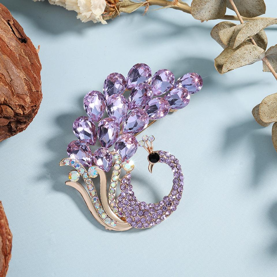 

Милі Романтичні Барвисті Квіткові Металеві Брошки Для Жінок Сплав Кристал Рослина Брошка Вечірка День Народження Циркон.