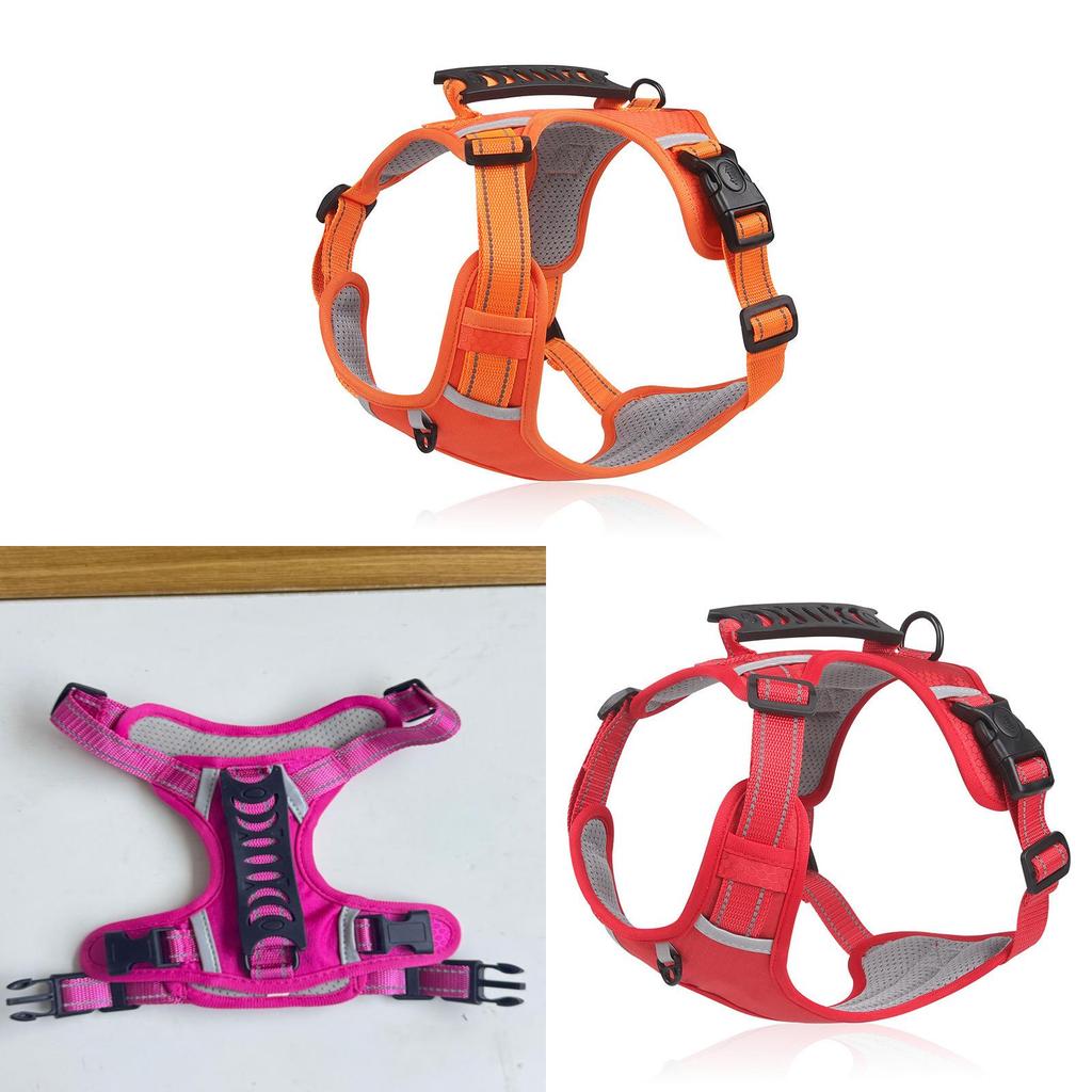 Outdoor Dog Harness With Reflective Material And Adjustable Nylon Strap For Active Pets