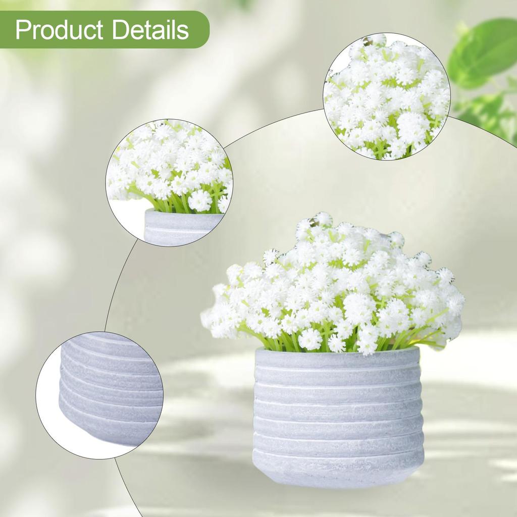 For Small Fake Plant Decorative Modern Table Centerpiece Gypsophila Artificial Flowers For Indoor Home Office Farmhouse Bathroom