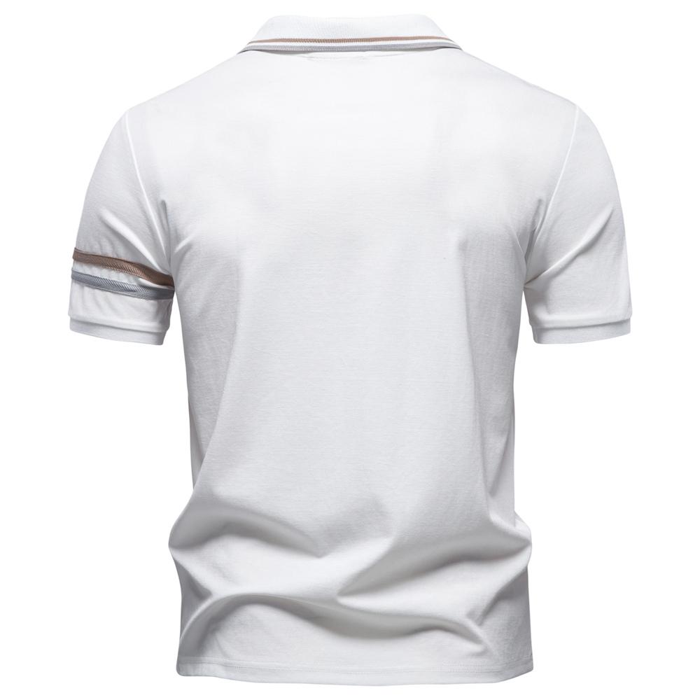AIOPESON Men's Polo Shirts Half Zipper Collar Solid Color Breathable Casual Polo Shirt for Men Summer Fashion Top Shirts