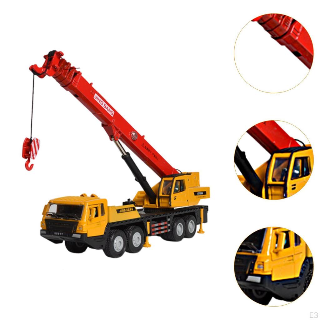 1:50 Scale Crane Truck Model for Kids Educational Alloy Vehicle Ages 3+