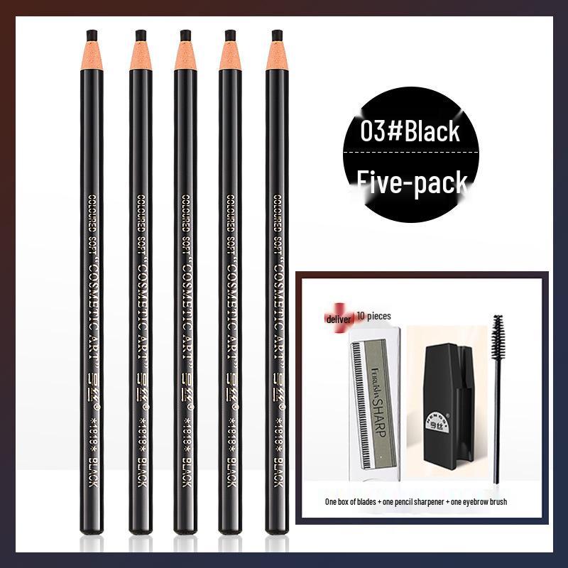 Genuine 1818 Waterproof Wooden Eyebrow Pencil - Non-Smudge, Hard Core, Makeup Artist Special.