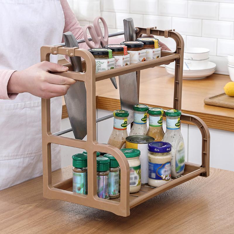 2-Story Kitchen Storage Rack Sliding Cabinet Basket Storage Drawer Multi-Purpose Sink Storage Suitable For Bathroom Kitchen Desk