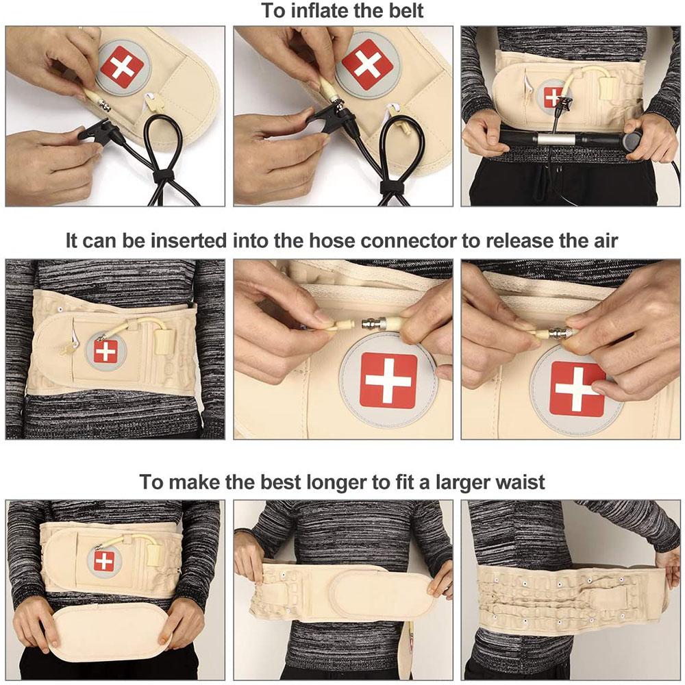 Back Decompression Waist Support Belt Waist Air Traction Support Spine Relief Belt Release Massager