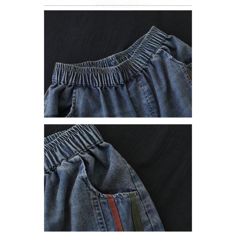 Retro Women's Jeans Spring and Autumn Nine Point Loose and Versatile Simple Haren Pants
