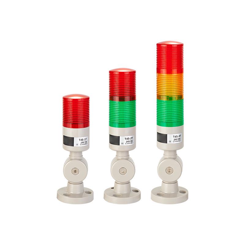 T45 Series Freestanding Multi-Layer LED Warning Light - Three-Color Tool Alarm, Side-Mounted