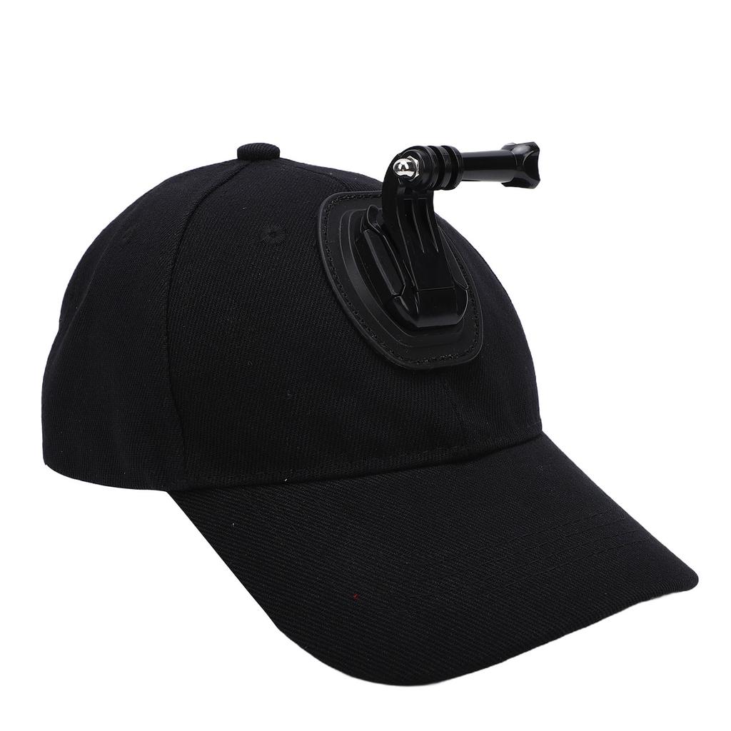 Action Camera Mount Hat Lightweight Baseball Hat with Camera Mount for Outdoor Sports Travel Hiking Black