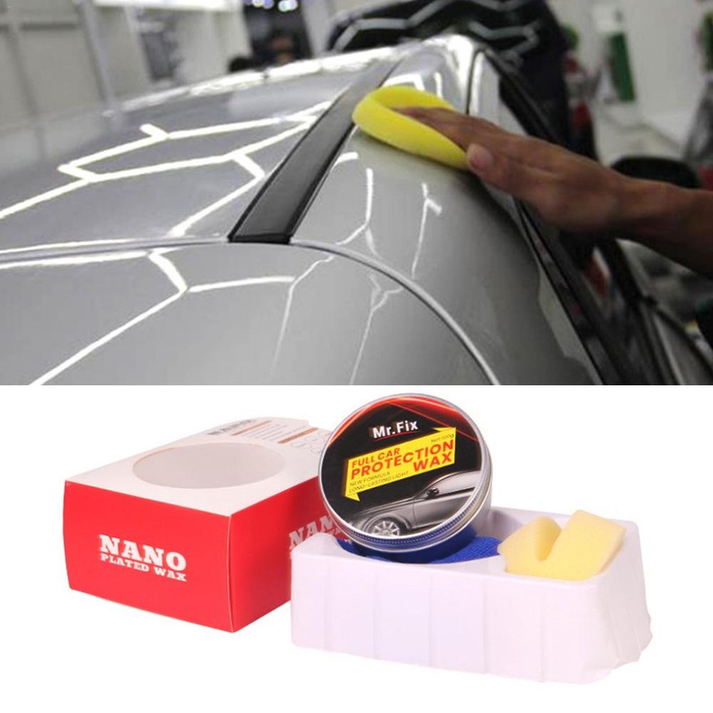 Car Wax Crystal Hard Wax Paint Premium Carnauba  Care Scratch Repair Maintenance Wax Paint Surface Coating Free Sponge And Towel
