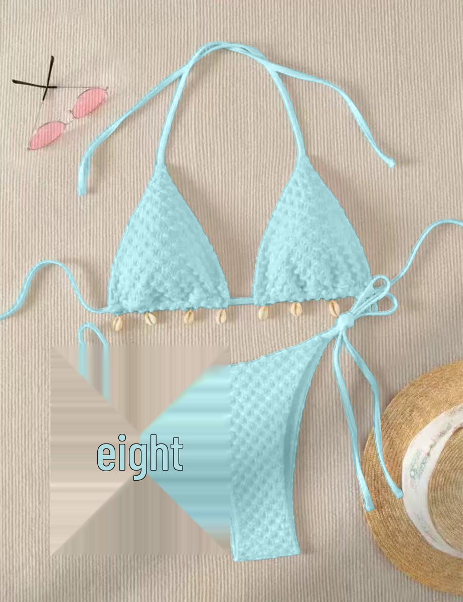 

Сексуальный купальник бикини для женщин в европейском и американском стиле 2024 Large циан