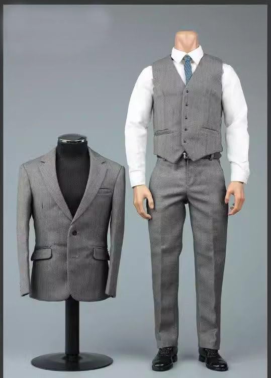 

HAMRETHYPPZ 1/6 Scale Figure Accessory Men s Suit Set, Gray