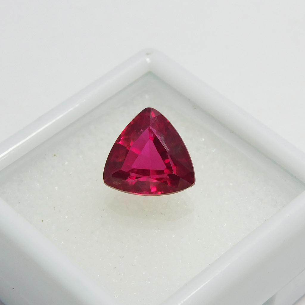 Natural Red Ruby 3.4ct Trillion Cut Certified Loose Gemstone