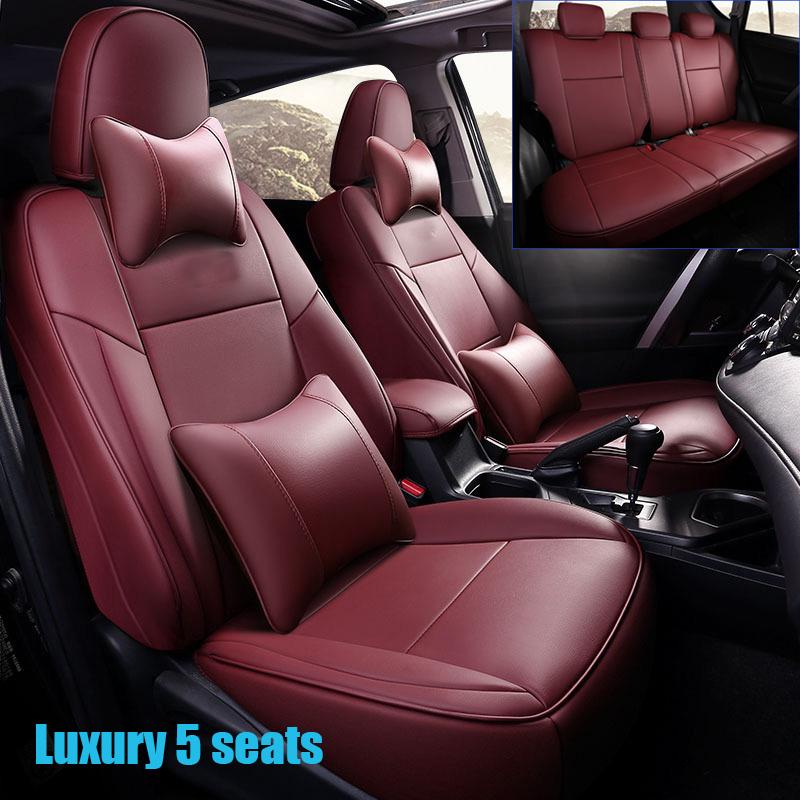Original Custom Car Seat Covers For Toyota Select Rav4 2013-2018 Waterproof Artificial Leather protection Interior Auto Parts