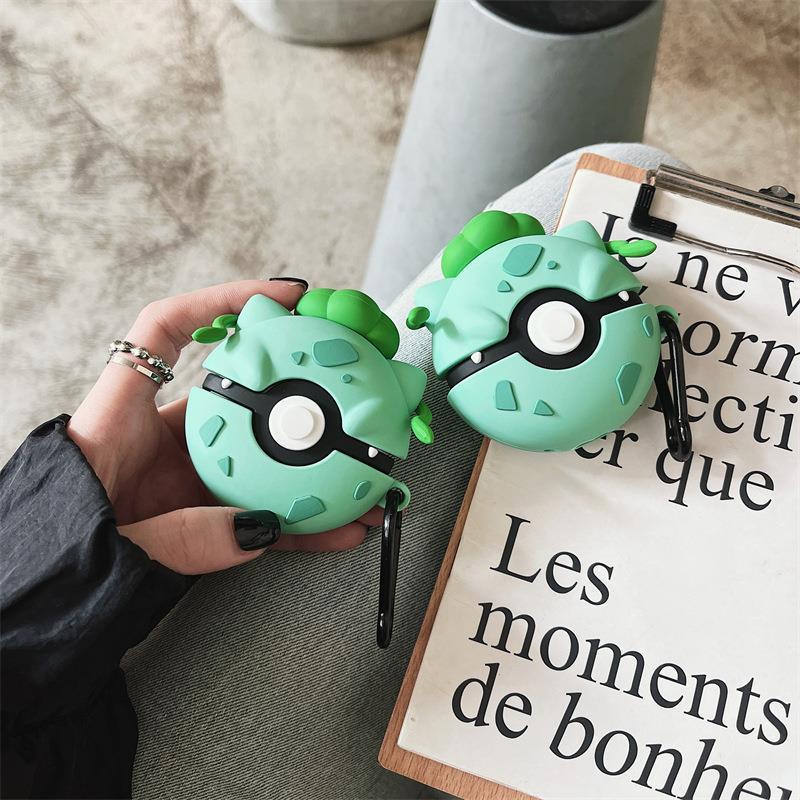 For Airpods 4 Case 2024,Pokemon Green Ball Shockproof Protective Earphone Silicone Cover For Airpod 4 Case Funda Boys Girls
