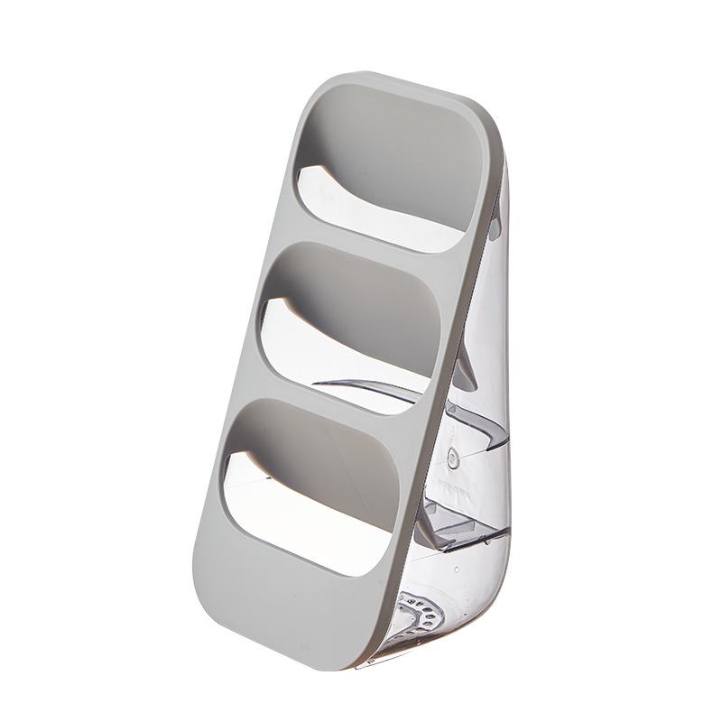 Multi-Layer Chopsticks & Spoon Holder: Dust-Proof, Three-Grid Storage for Kitchen & Cosmetics