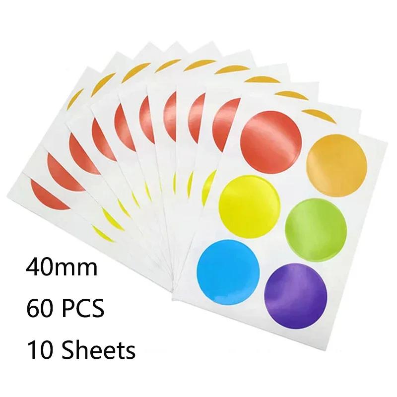 6mm 8mm 10mm 19mm 20mm 40mm Colored Dot Stickers Polka Circle Office Classroom Party Decoration Toys Diary Decoration Sticker
