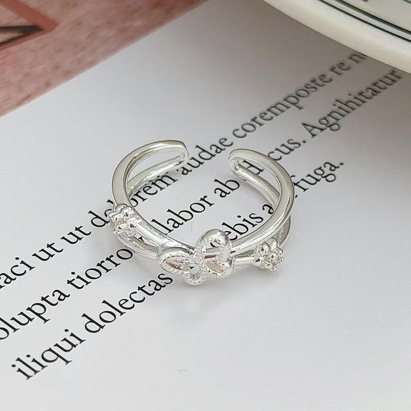 Ballettmädchen Schlichter Schlichter Ring Geometrischer Öffnungsring Modischer Persönlichkeits-Schlichter Kalter Stapelbarer Wind Zeigefingerring