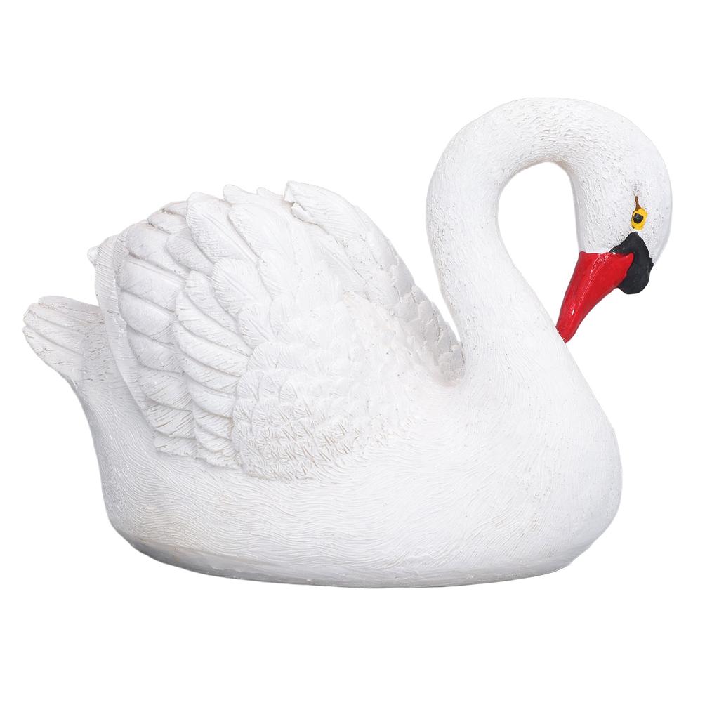 Harz Weiße Schwan Figur Harz Weiße Gans Statue für Outdoor Garten Hof Dekoration