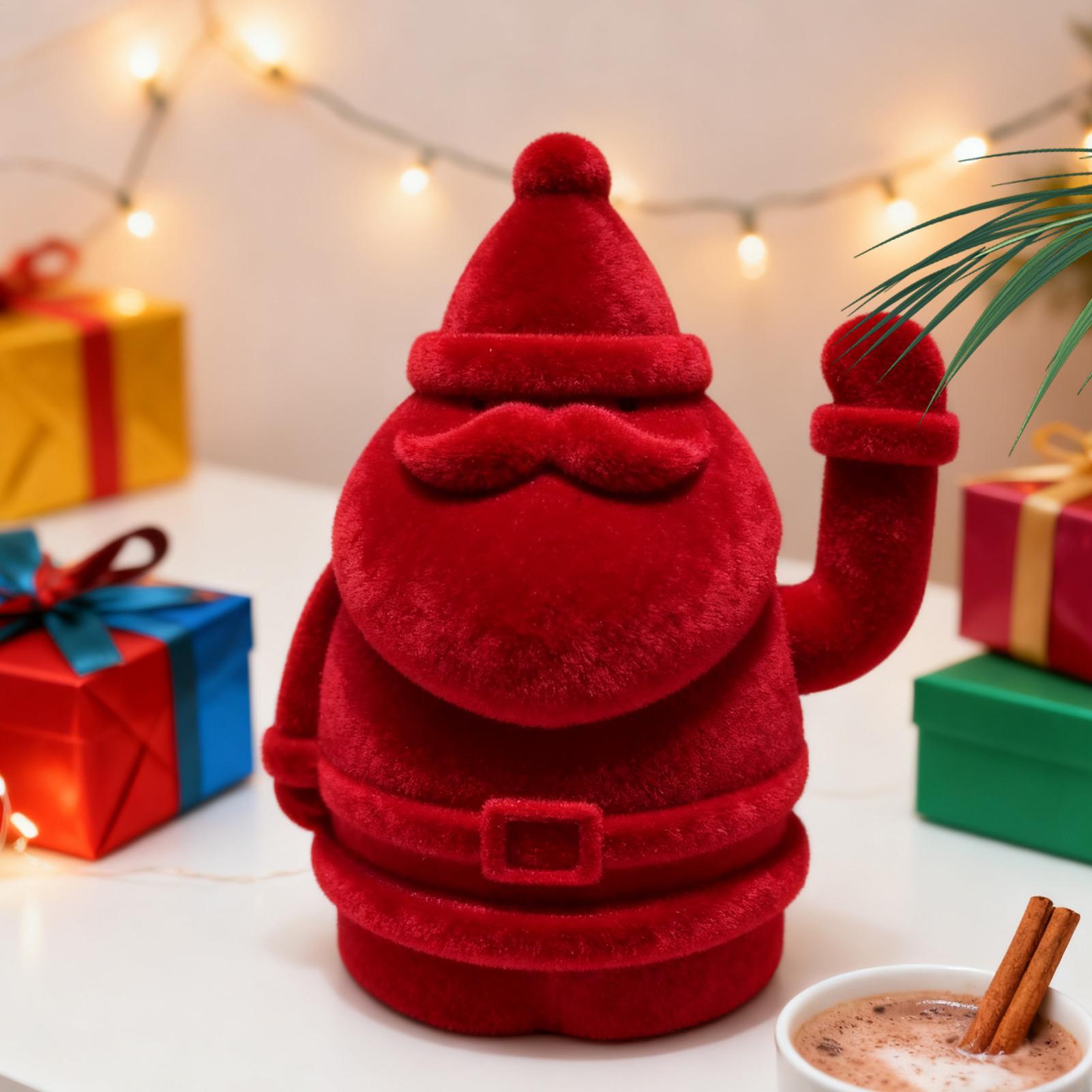

Santa Statue Waving Flocked Table Decorations Christmas Standing Figurine For Christmas Party Table Living Room Bedroom China Mainland