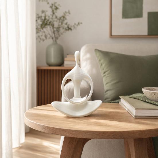Yousheng Minimalist Zen Humanoid Sculpture Ornament, 3D Printed Abstract Figurine with Smooth Surface And Delicate Texture, Compact Home Decoration