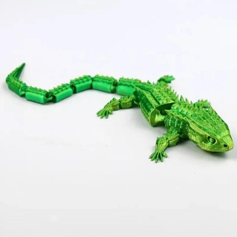 27cm 3D Printed Lizard,Articulated Crocodile Models,Flexible Joint Animal Lacertid Figurines, 3D Printing Stuff Cheap,Stress Relief
