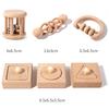 Montessori Puzzle Toys Wooden Geometric Shapes Sorting Baby Toys Wooden Rattles Ring Rattles Sensory Toys Preschool Education