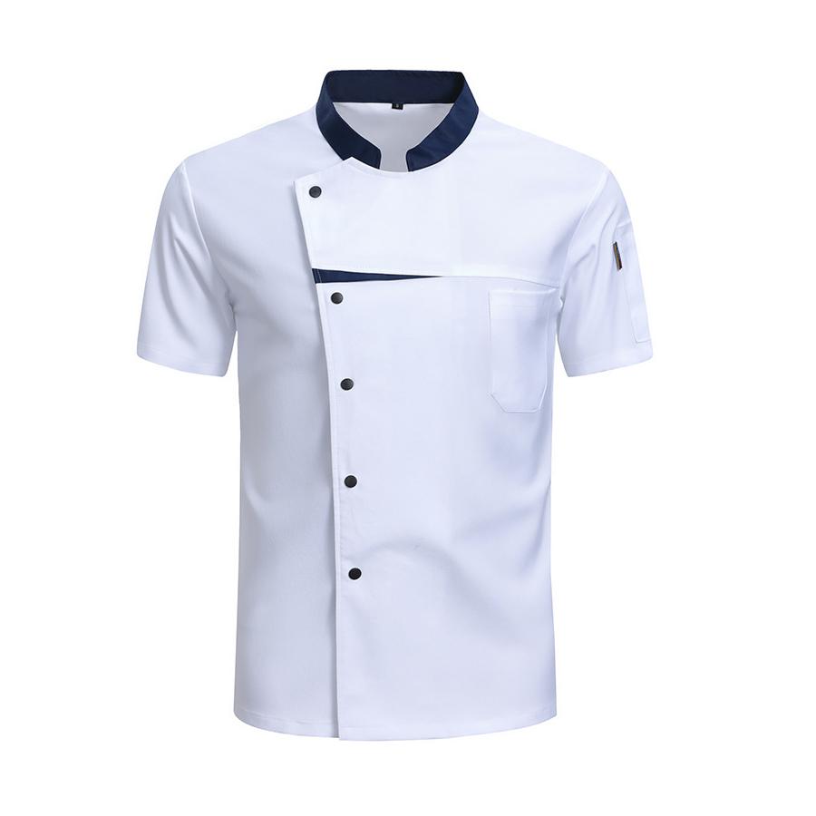 Professional Chef Shirts for Hotel Restaurant Short Sleeve Jacket Kitchen Baking Uniforms Men Women
