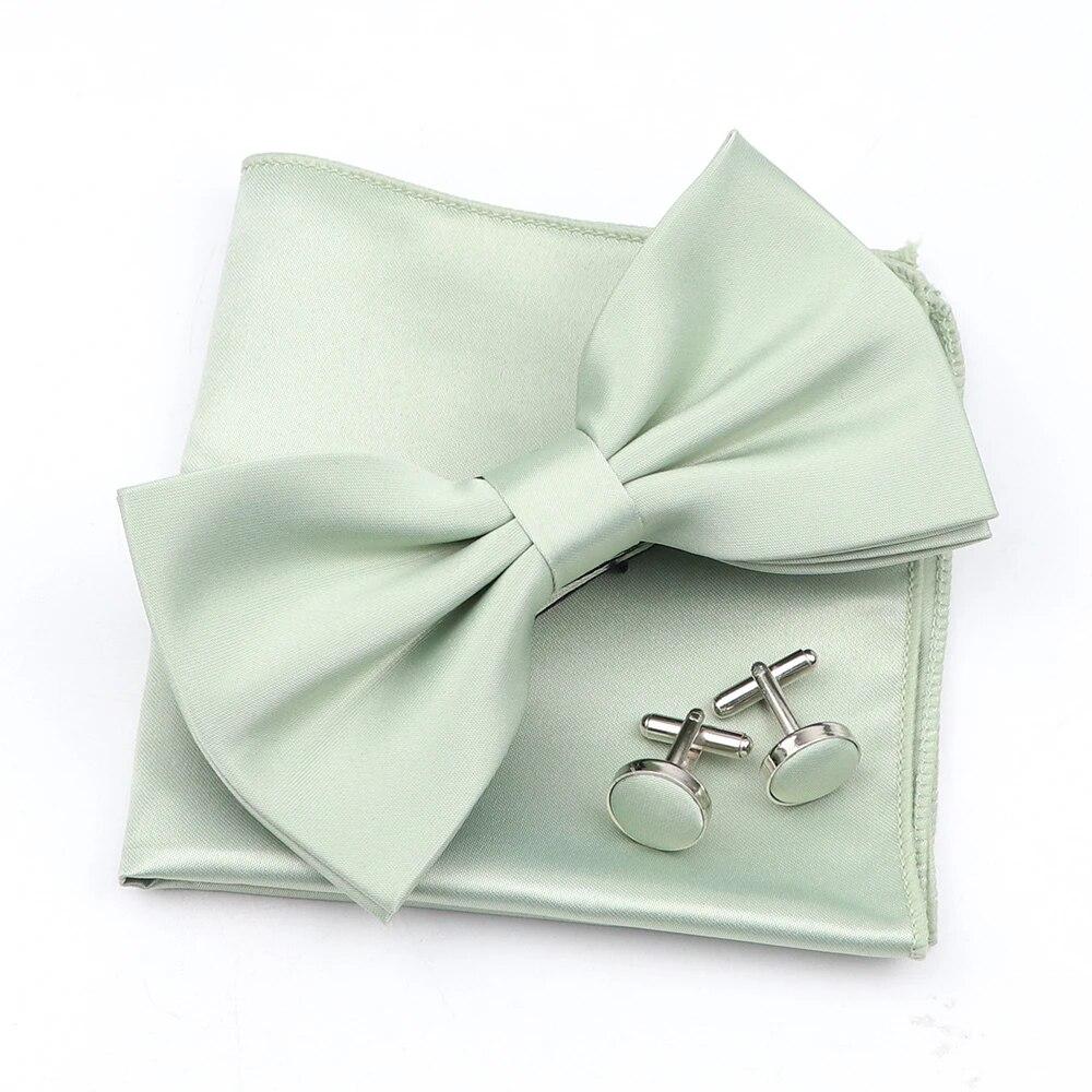 

Сплошной цвет мужской носовой платок с галстуком-бабочкой, набор запонок, полиэстер, бабочка, аксессуары для свадебной вечеринки и ужина