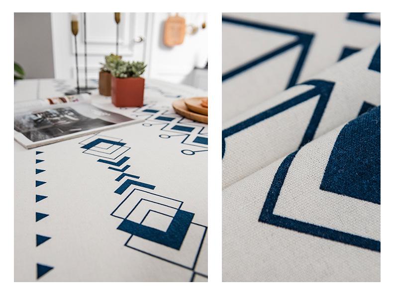 Bohemian Cotton Linen Tablecloth with Tassels – Ethnic Style, Waterproof & Oilproof, Wash-Free Rectangular Design
