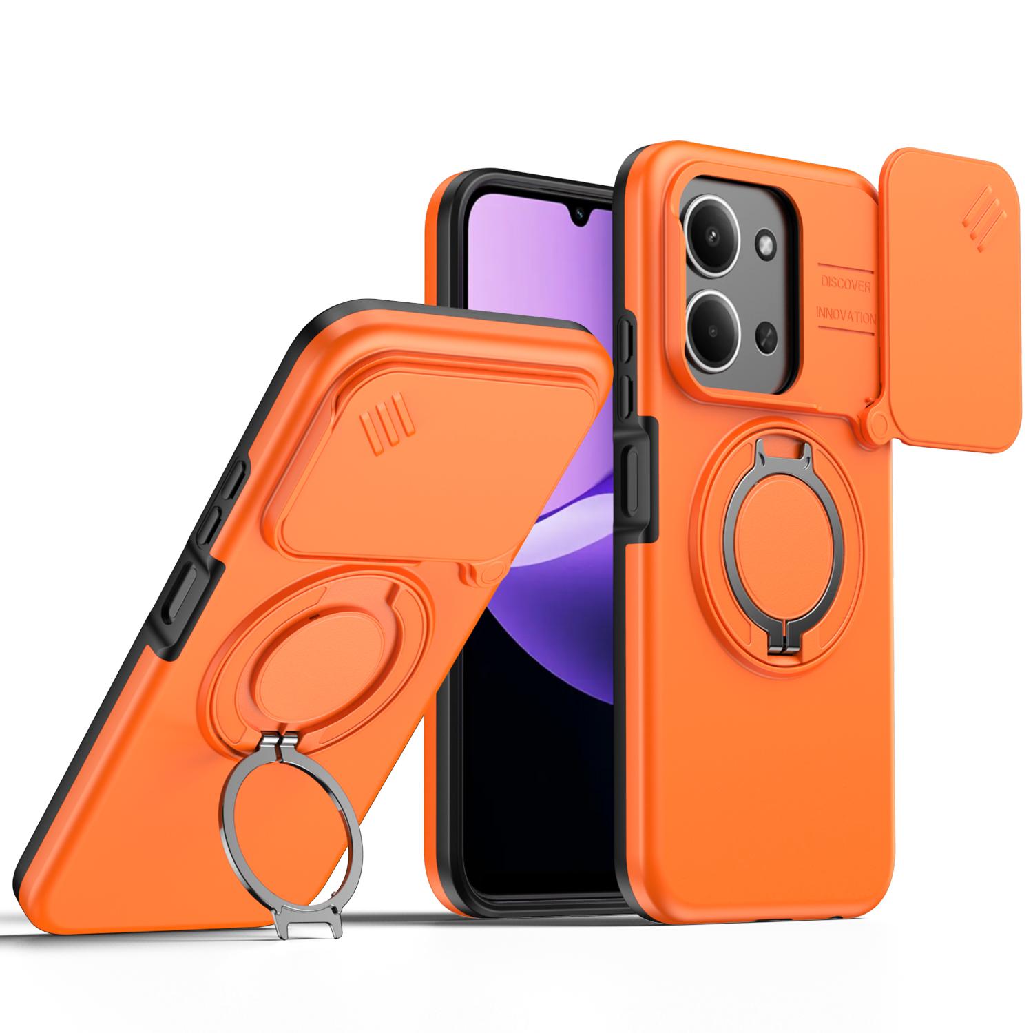 

For Redmi Note 14 Armor Shockproof Phone Cases For Redmi 15C A5 171MM Magnetic Ring Holder Stand Cover For Redmi 15C 173MM EU Redmi Note 14 5G (Global) оранжевый